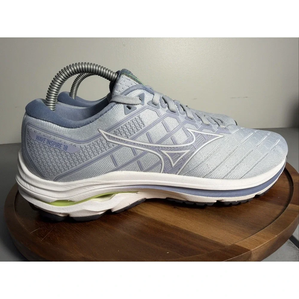 Mizuno Wave Inspire 18 Womens Blue Running Shoes Sneakers J1GD224401 Size 8.5